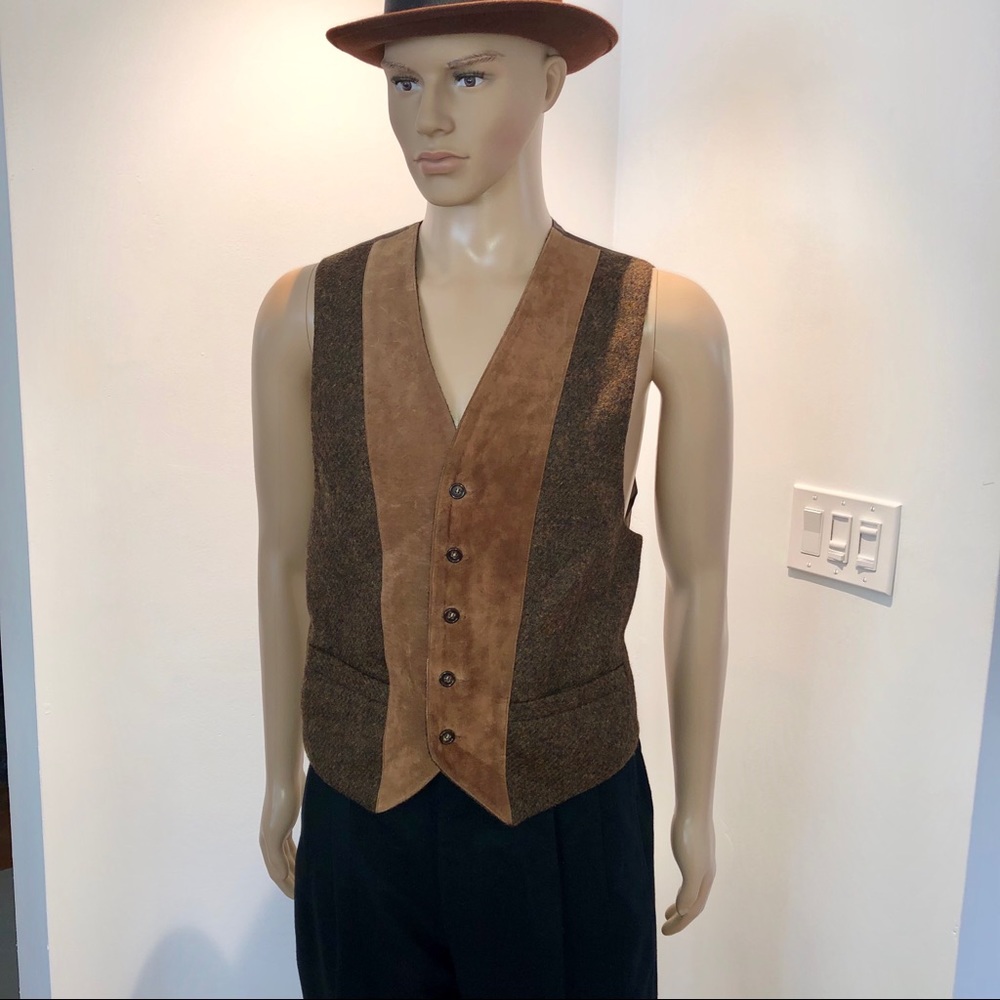 Byblos Men’s Suede and Wool Vest
